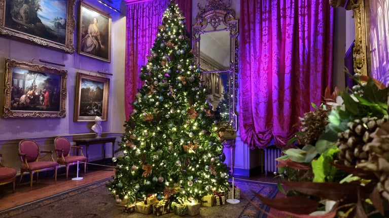 Christmas Tree in the Somerset Room at Petworth House, West Sussex